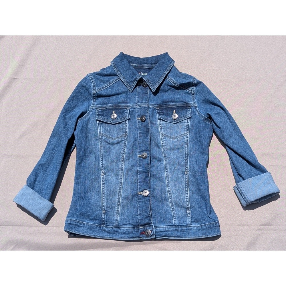 Wrangler Authentics Womens Blue Denim Jacket Size Small Button Up